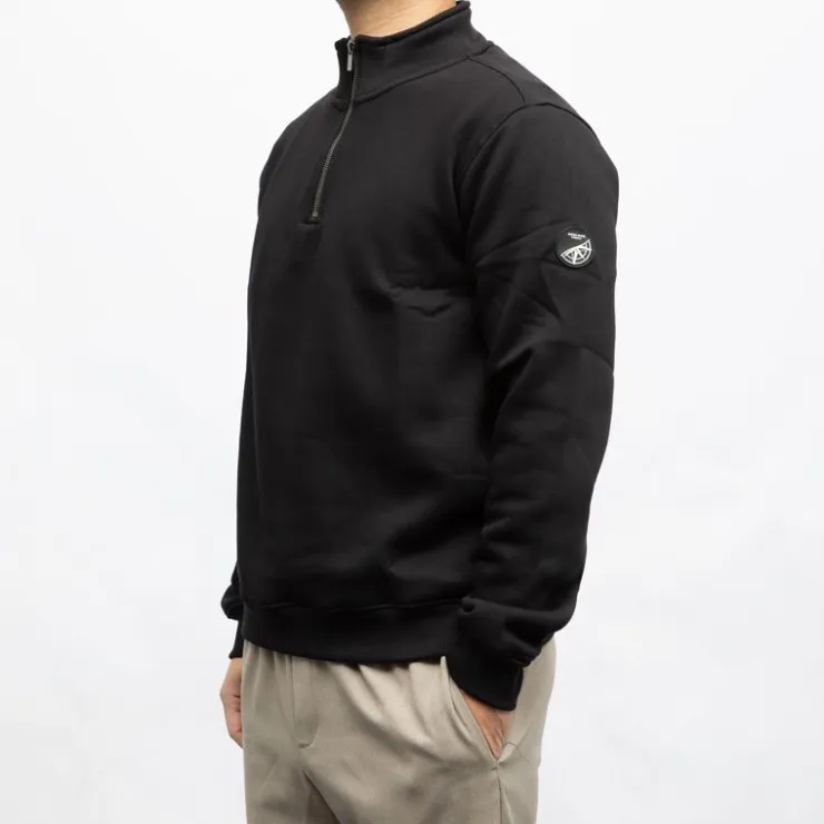 DEELUXE 74 Sweat zippé col montant basique NOIR Best