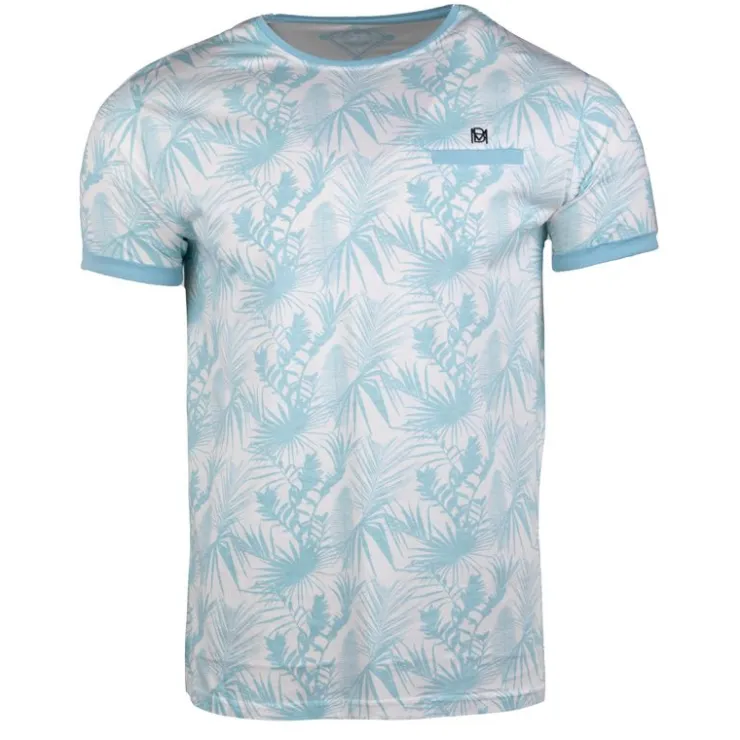 BLAGGIO Tee shirt à fleurs tropicales mogador Homme BLEU CLAIR Best