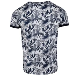 BLAGGIO Tee shirt à fleurs tropicales mogador Homme BLEU FONCE Discount