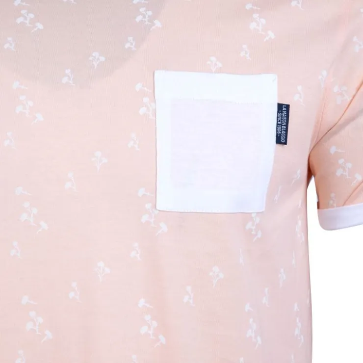 BLAGGIO Tee shirt à motif avec poche maceo Homme ORANGE CLAIR Best