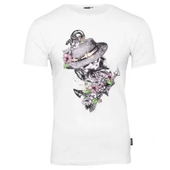 BLAGGIO Tee shirt à motif tete de mort mika Homme BLANC Discount