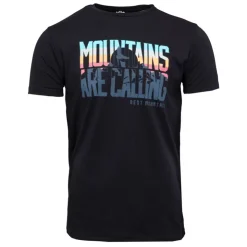 BEST MOUNTAIN Tee shirt ajusté Mountains are calling coton Homme NOIR