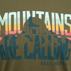 BEST MOUNTAIN Tee shirt ajusté Mountains are calling coton Homme KAKI Sale