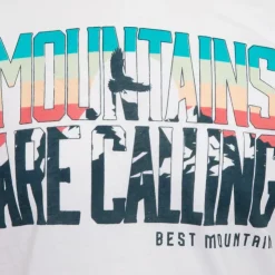 BEST MOUNTAIN Tee shirt ajusté Mountains are calling coton Homme BLANC Sale