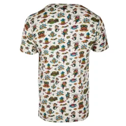 VON DUTCH Tee shirt allover logo poitrine Homme BLANC ECRU Hot