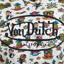 VON DUTCH Tee shirt allover logo poitrine Homme BLANC ECRU Hot