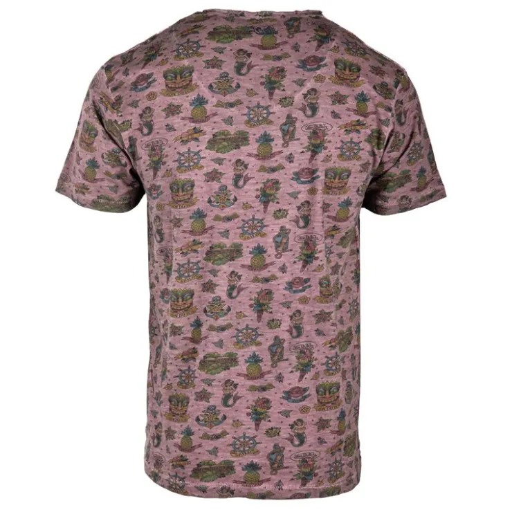VON DUTCH Tee shirt allover logo poitrine Homme VIOLET Clearance