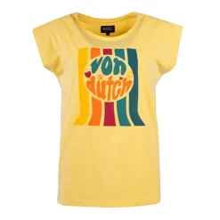 VON DUTCH Tee shirt ample logo poitrine Femme JAUNE Clearance