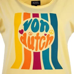 VON DUTCH Tee shirt ample logo poitrine Femme JAUNE Clearance