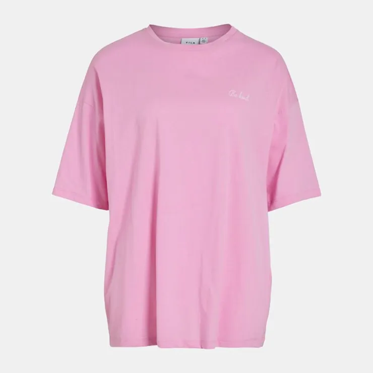 VILA Tee shirt asta oversize bonbon Femme ROSE New