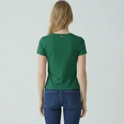 LES TROPEZIENNES PAR M.BELARBI Tee shirt astrakan cryosol Femme VERT New