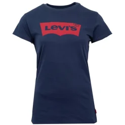 LEVI'S Tee shirt avec grand logo rouge coton Femme BLEU FONCE Hot