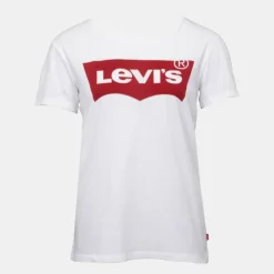 LEVI'S Tee shirt avec grand logo rouge coton Femme BLANC Discount