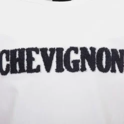CHEVIGNON Tee shirt avec logo fausse fourrure Homme BLANC New