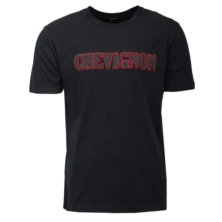 CHEVIGNON Tee shirt avec logo fausse fourrure Homme NOIR Discount