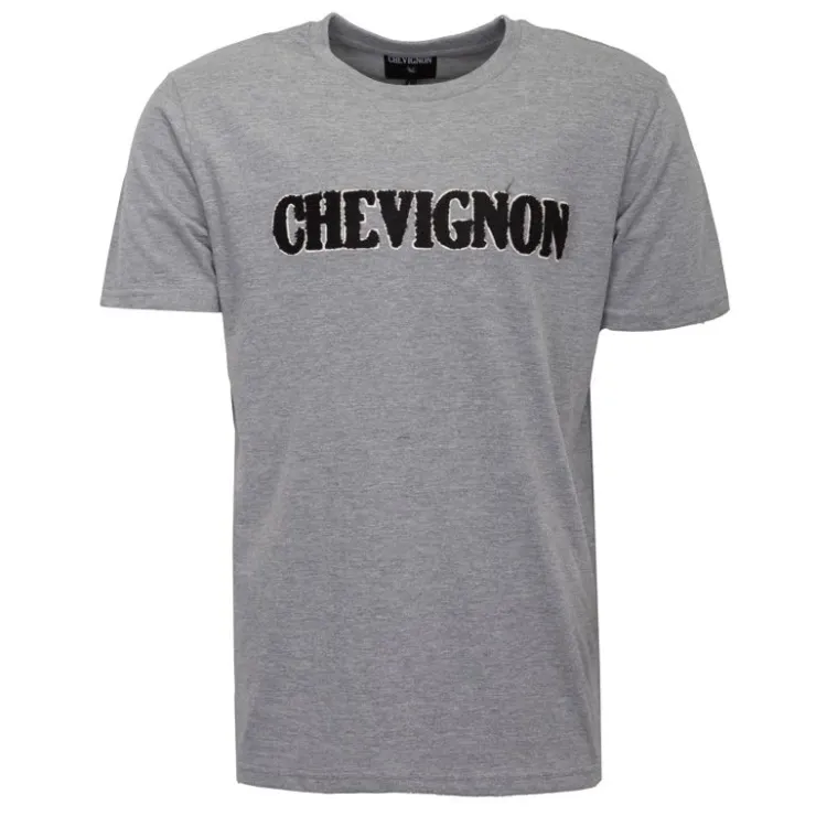 CHEVIGNON Tee shirt avec logo fausse fourrure Homme GRIS Clearance