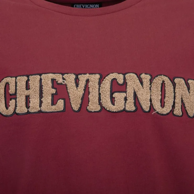 CHEVIGNON Tee shirt avec logo fausse fourrure Homme BORDEAUX Best
