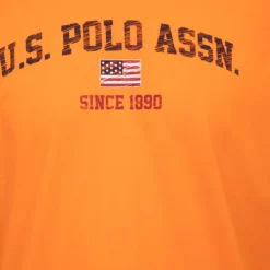 US POLO Tee shirt avec texte logo acid green nick Homme ORANGE Sale