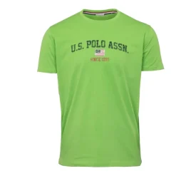 US POLO Tee shirt avec texte logo acid green nick Homme VERT Sale