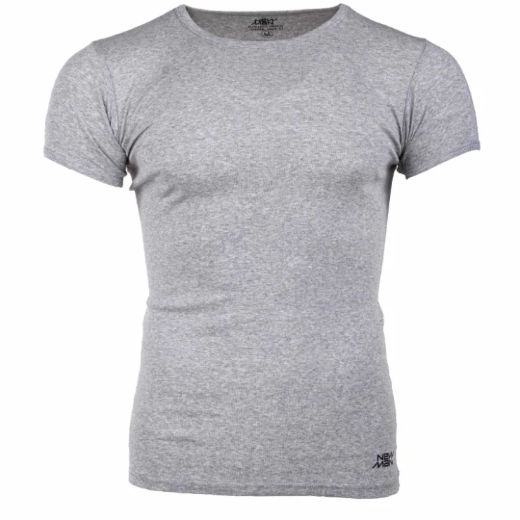NEW MAN Tee shirt basique cintré coton Homme GRIS New