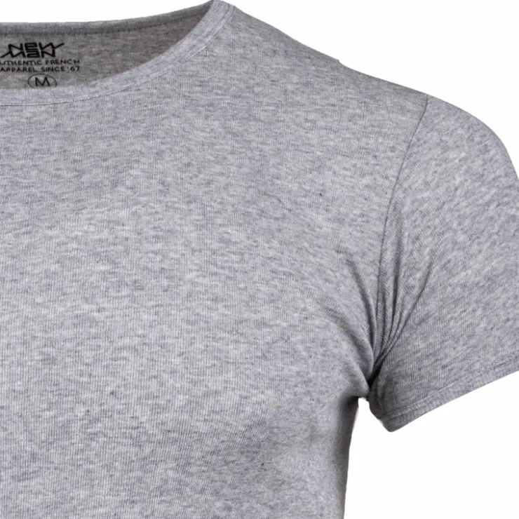 NEW MAN Tee shirt basique cintré coton Homme GRIS New