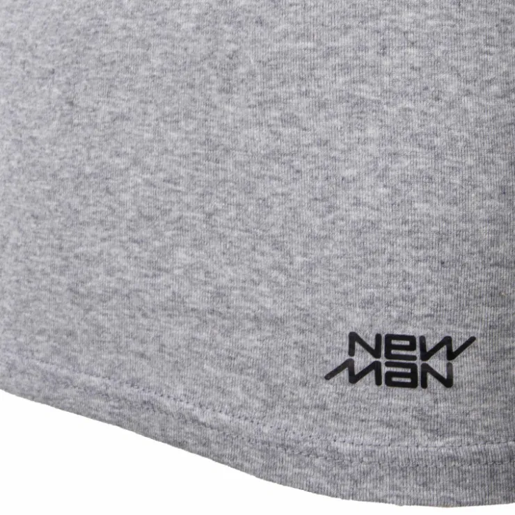 NEW MAN Tee shirt basique cintré coton Homme GRIS New