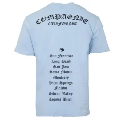 COMPAGNIE DE CALIFORNIE Tee shirt basique coton avec imprimé villes américaines Homme BLEU CLAIR Sale