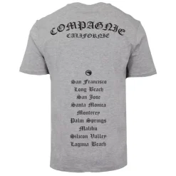 COMPAGNIE DE CALIFORNIE Tee shirt basique coton avec imprimé villes américaines Homme GRIS Hot