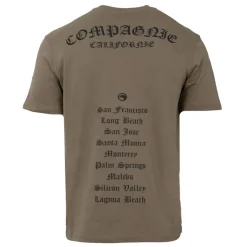 COMPAGNIE DE CALIFORNIE Tee shirt basique coton avec imprimé villes américaines Homme KAKI Sale