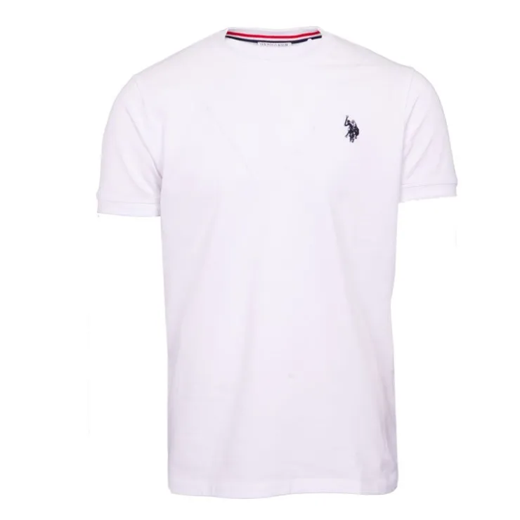US POLO Tee shirt basique doux coton logo brodé Homme BLANC
