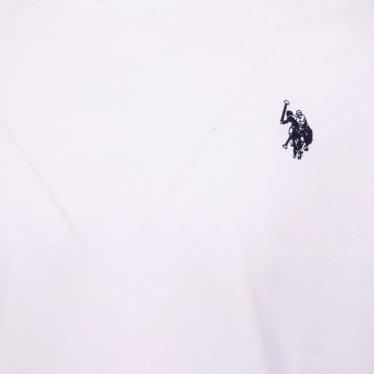 US POLO Tee shirt basique doux coton logo brodé Homme BLANC