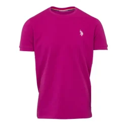 US POLO Tee shirt basique doux coton logo brodé Homme ROSE Sale