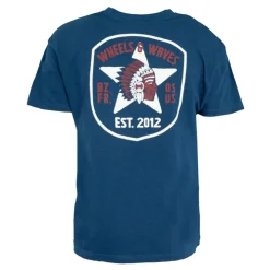 WHEELS AND WAVES Tee shirt basique imprimé étoile dos Homme BLEU FONCE Discount