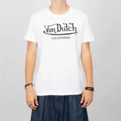 VON DUTCH Tee shirt basique logo délavé col rond coton Homme BLANC Best