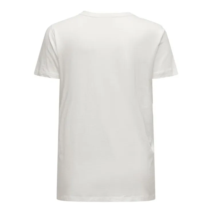 ONLY CARMAKOMA Tee shirt en coton biologique impression resistant soul Femme BLANC Outlet