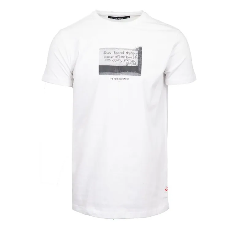 THE NEW DESIGNERS Tee shirt imprimé citation Homme BLANC New