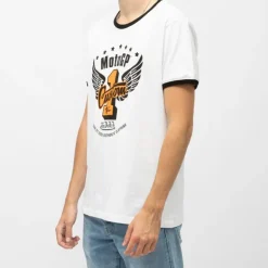 VON DUTCH Tee shirt logo moto gp imprimé n°1 ailé col rond noir Homme BLANC Hot