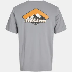 JACK & JONES Tee shirt blanc mine col rond motif soleil levant Homme GRIS Sale