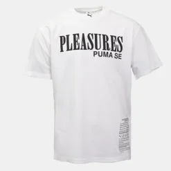 PUMA Tee shirt x Pleasures avec inscription Homme BLANC Discount