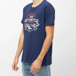 VON DUTCH Tee shirt bleu marine coton logo Grand Prix moto gp world championship Homme BLEU FONCE Online