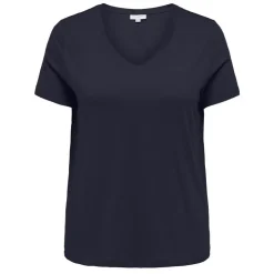 ONLY CARMAKOMA Tee shirt Bonnie col V regular fit Femme BLEU FONCE Online
