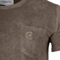 CERRUTI Tee shirt brodé uni Homme KAKI Clearance