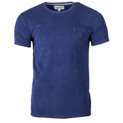 CERRUTI Tee shirt brodé uni Homme BLEU FONCE New