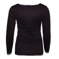 BURTON OF LONDON Tee shirt chaud à dentelle col V ysia Femme NOIR