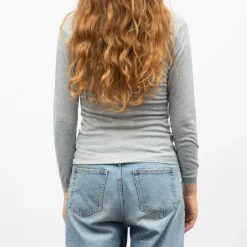 RODIER Tee shirt chaud col V à dentelle kalou Femme GRIS Outlet