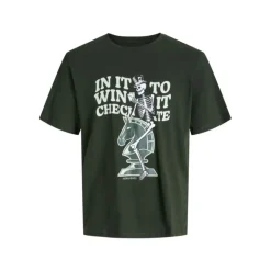 JACK & JONES Tee shirt Checkmate avec imprimé squelette sully vert foncé Homme VERT FONCE Hot