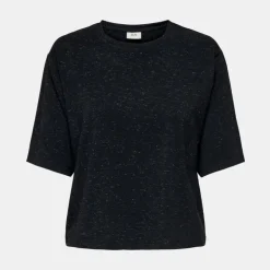 JDY Tee shirt chiné fils dorés kallas Femme NOIR Online