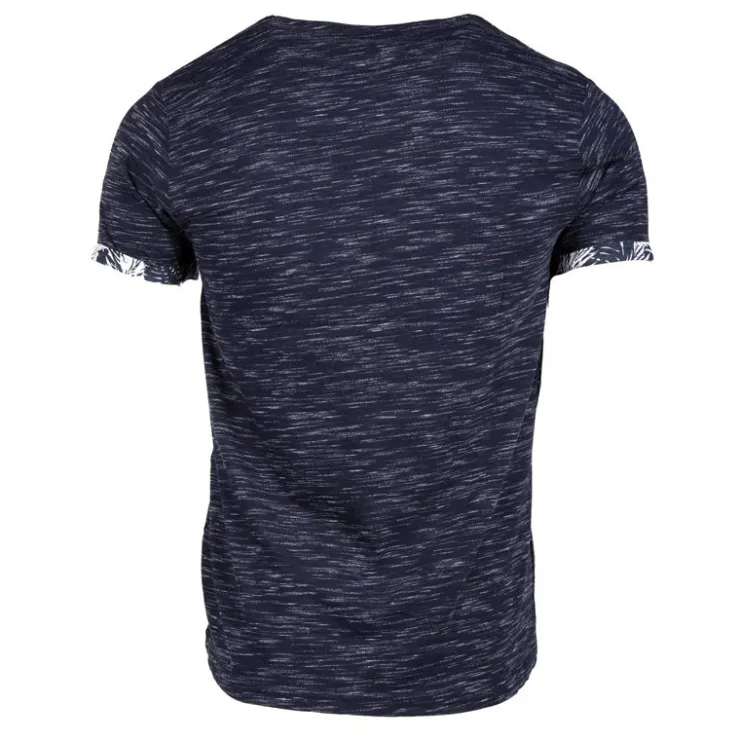 BLAGGIO Tee shirt chiné monzac avec poche Homme BLEU FONCE
