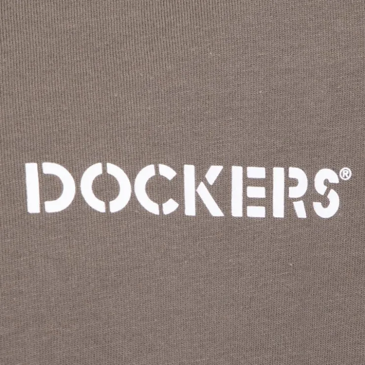 DOCKERS Tee shirt classique coton logo imprimé Homme KAKI Hot