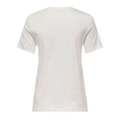 ONLY Tee shirt cloud dancer avec coeur noir en coton Femme BLANC